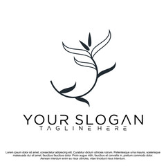 floral with flowers logo, icon template Vector illustration