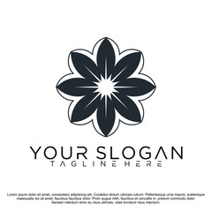 floral with flowers logo, icon template Vector illustration