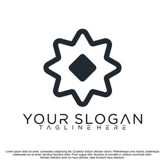 floral with flowers logo, icon template Vector illustration