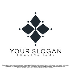 floral with flowers logo, icon template Vector illustration