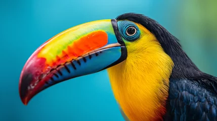 Gordijnen Toucan Profile with Vibrant Colors © Saltanat