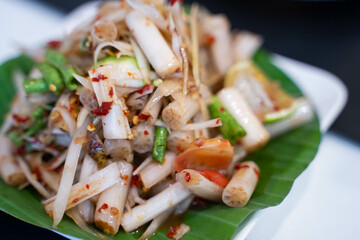 Lotus stem Thai salad food