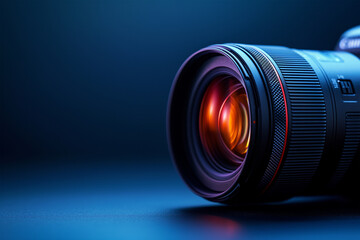 Professional Camera Lens with Copyspace 