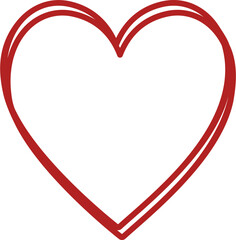 Heart. Symbol of Love and Valentines Day. Flat Red Icon Isolated on White Background. Vector illustration.