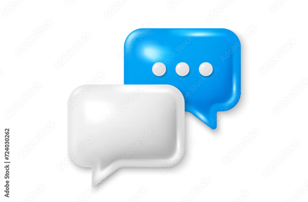 Poster speech bubble 3d icon. chat comment with ellipsis icon. talk message box. modern realistic 3d design