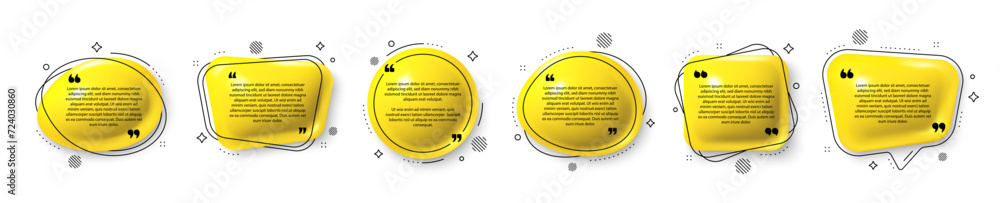 Poster speech bubble 3d icons with double quotes. speak bubble text, chatting box, chat dialog icon. speech