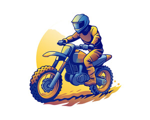 motorcross t shirt design illustration vector