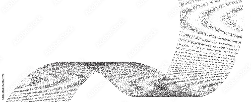 Poster dotwork pattern wave background. black grunge noise stipple dots wave. sand grain effect. black dots
