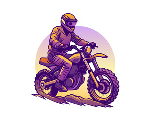 motorcross t shirt design illustration vector