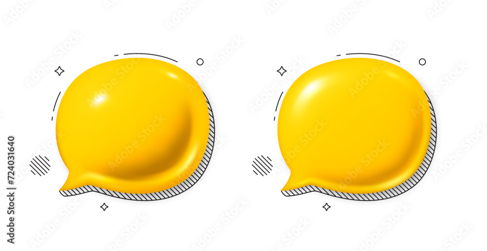 Aufkleber speech bubble icons. 3d chat comment icons set. talk message yellow box. modern realistic 3d design.