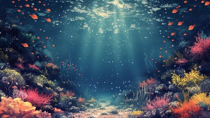 Retro halftone dot sea background for anime underwater stories Generative AI - obrazy, fototapety, plakaty