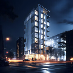 Night city street generative ai