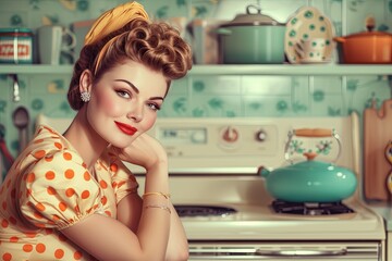 Housewife portrait retro style 1950