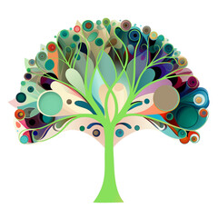 Abstract colorful tree. Image for design. Vector illustration