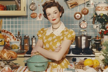 Housewife portrait retro style 1950