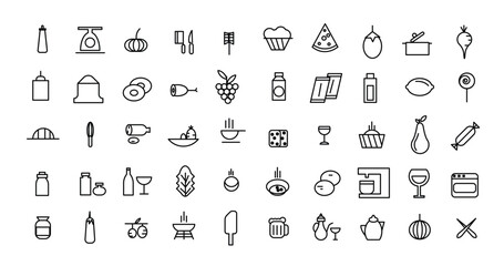 Creative icons set about food and drink restaurants fast food