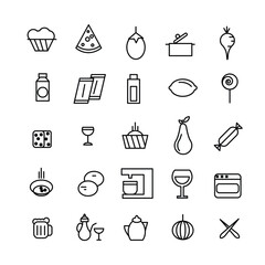 Creative icons set about food and drink restaurants fast food