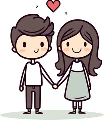 Couple Moments Vectorized Illustration Sweet Pair Couple Vector Graphics