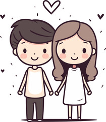 Obraz na płótnie Canvas Cartoon Love Vectorized Couple Illustration Sweet Affection Couple Vector Graphics