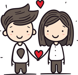 Obraz na płótnie Canvas Sweet Pair Couple Vector Graphics Vector Love Story Illustrated Couples