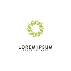 Green leaf logo design vector isolated on white background. eco organic logo design vector template.