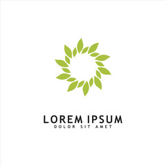 Green leaf logo design vector isolated on white background. eco organic logo design vector template.