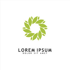 Green leaf logo design vector isolated on white background. eco organic logo design vector template.