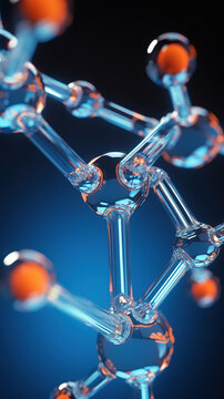 3D  Model of Amino Acid . Vertical image.