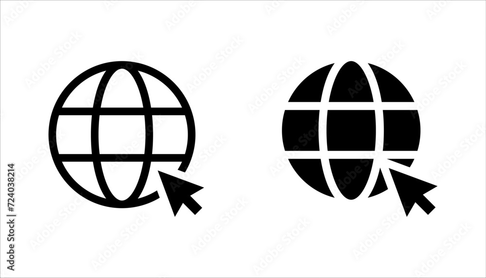 Poster web icon set. click to go to website or internet icon for apps and websites. vector illustration on 