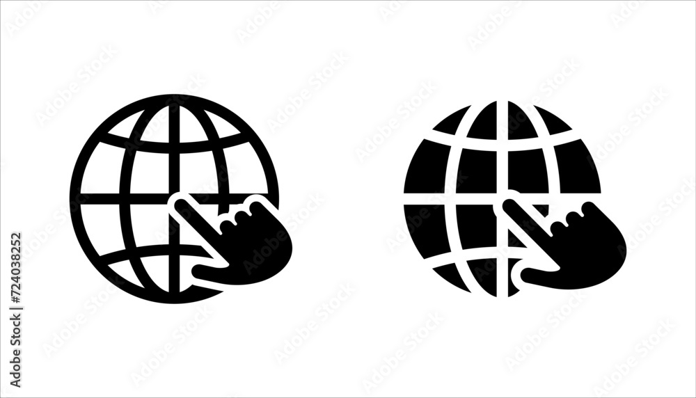 Poster web icon set. click to go to website or internet icon for apps and websites. vector illustration on 