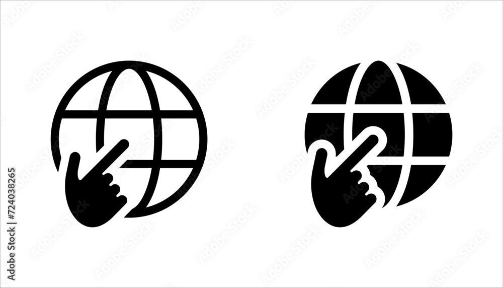 Poster web icon set. click to go to website or internet icon for apps and websites. vector illustration on 