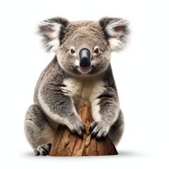 a koala, studio light , isolated on white background