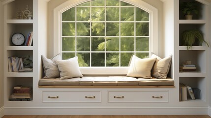 Design a window seat with built-in storage to maximize space and provide a cozy reading spot