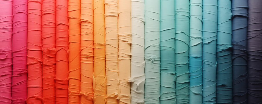 Abstract rainbow multicolored fabric rainbow gradient  texture panorama background as wallpaper