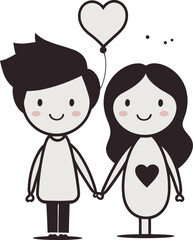 Obraz na płótnie Canvas Tender Affection Dynamic Love Moments Cartoon Romance Journey Expresse Romantic Fantasies