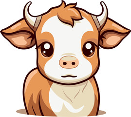 Cow Family Vector Scene Vector Cartoon of Playful Cow