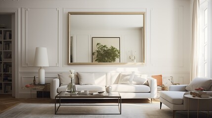 Install a large mirror on one wall to reflect light and make the room appear more spacious