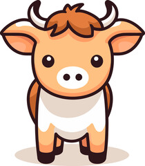 Vector Image of Curious Cow Graceful Cow Vector Scene