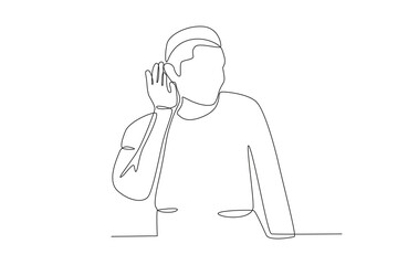 A man is listening to whispers