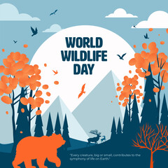 World Wildlife Day Vector Background Design