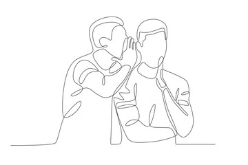 A man is listening to his friend's gossip