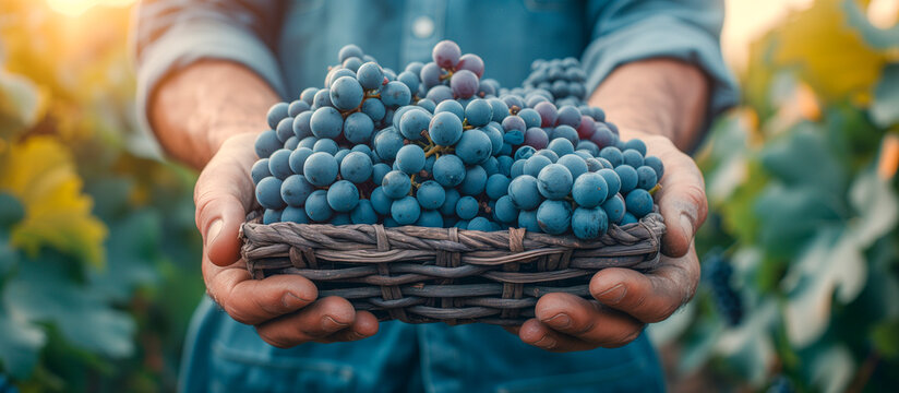 hands holding a bunch of grapes