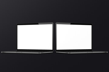 Realistic Dark Laptop Screen Mockup 	