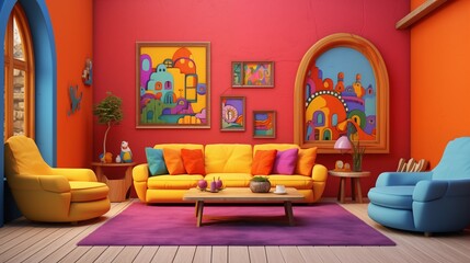 Opt for vibrant and cheerful colors to stimulate creativity and create a lively environment