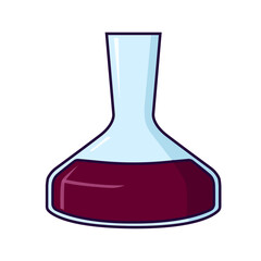 carafe &agrave; d&eacute;canter avec du vin rouge