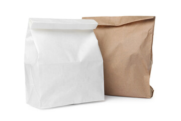 Two different paper bags isolated on white