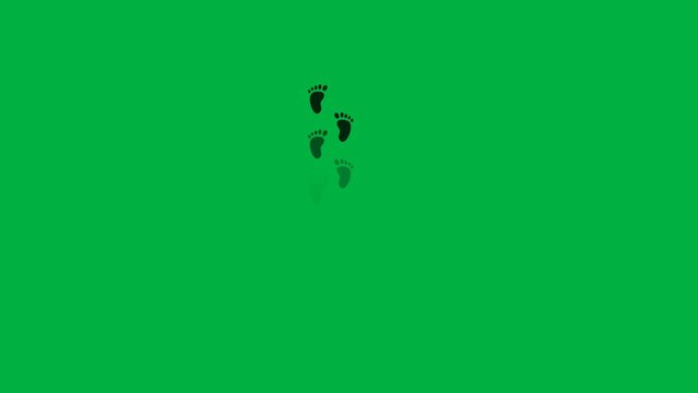 Footsteps Appearing and Disappearing Animation on a Green Screen