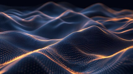Abstract background with wave lines of dots