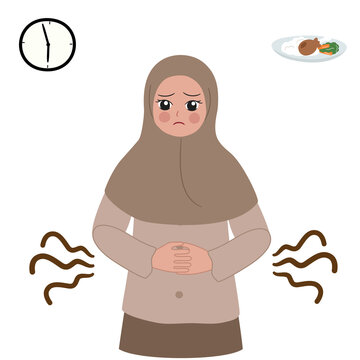 girl hungry while fasting on ramadan