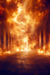 Obraz premium US Capitol Engulfed in Flames: A Symbolic Representation of Crisis and Resilience